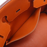 Hermes Hermes Burkin 35 Orange Gold Bracket □ P Engraved (around 2012) Unisex Voepson Handbags AB Rank Used Silgrin