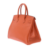 Hermes Hermes Burkin 35 Orange Gold Bracket □ P Engraved (around 2012) Unisex Voepson Handbags AB Rank Used Silgrin
