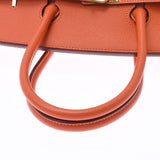 Hermes Hermes Burkin 35 Orange Gold Bracket □ P Engraved (around 2012) Unisex Voepson Handbags AB Rank Used Silgrin