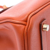 Hermes Hermes Burkin 35 Orange Gold Bracket □ P Engraved (around 2012) Unisex Voepson Handbags AB Rank Used Silgrin