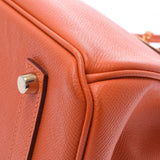 Hermes Hermes Burkin 35 Orange Gold Bracket □ P Engraved (around 2012) Unisex Voepson Handbags AB Rank Used Silgrin