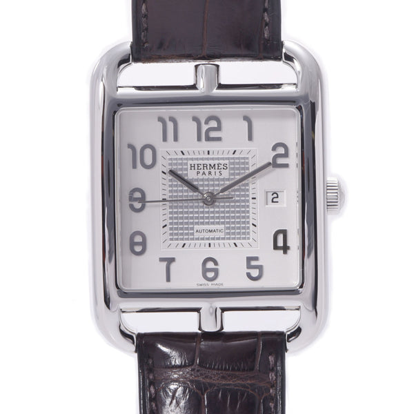 HERMES Hermes Cape Cod CD6.710 Men's SS/Alligator Watch Automatic Silver Dial A Rank Used Ginzo