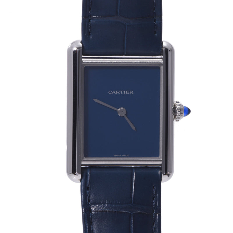 Cartier Cartier Tank必须LM WSTA0055男孩SS/皮革手表石英蓝色拨号未使用的Ginzo