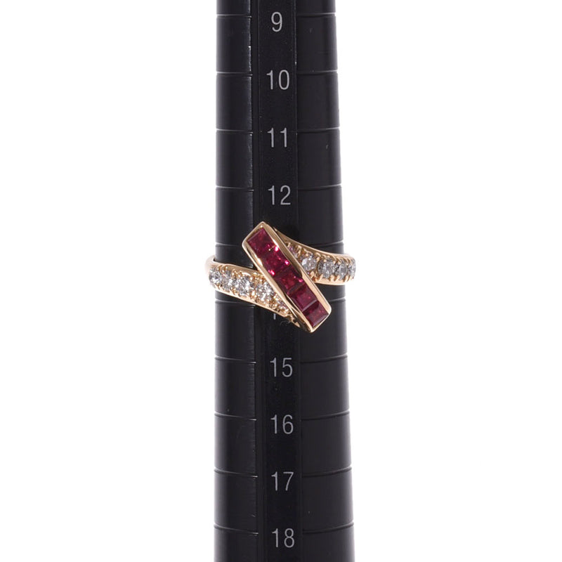 POLA Pola Ruby 0.85ct Diamond 0.70ct 13.5 Ladies K18YG Ring / Ring A Rank Used Ginzo