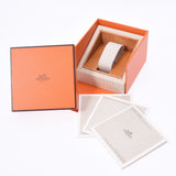 HERMES HERMES CLIPPER CHRONO CL1.320男孩SS/GP/Leather Watch Quartz White Dial AB级使用Ginzo