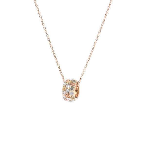 Ponte Vecchio ポンテヴェキオ サークルモチーフ ダイヤ0.09ct サファイア0.17ct/0.12ct レディース K18YG ネックレス Aランク 中古 銀蔵