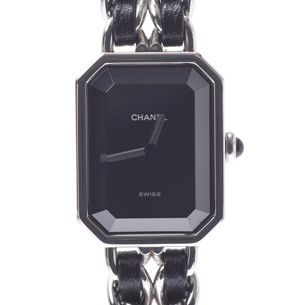 CHANEL Chanel Premiere Size L H0451 Ladies SS/Leather Watch Quartz Black Dial A Rank used Ginzo