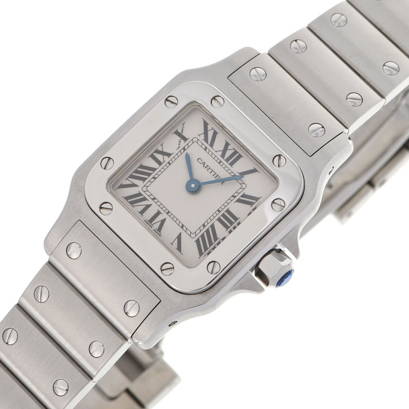 CARTIER カルティエ サントスガルベSM W20056D6 レディース SS 腕時計 クオーツ シルバー系文字盤 Aランク 中古 銀蔵