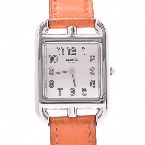 HERMES Hermes Cape Cod Duble Tour CC1.210 Ladies SS/Leather Watch Quartz Silver Dial A Rank Used Ginzo