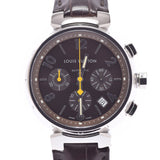 LOUIS VUITTON Louis Vuitton Tambour Chrono Q1121 Men's SS/Leather Watch Quartz Brown Dial A Rank used Ginzo