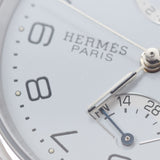 HERMES Hermes Clipper GMT Dubletour Power Reserve CL5.710 Men's SS/Leather Watch Automatic White Dial AB Rank Used Ginzo