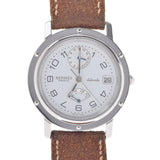 HERMES Hermes Clipper GMT Dubletour Power Reserve CL5.710 Men's SS/Leather Watch Automatic White Dial AB Rank Used Ginzo