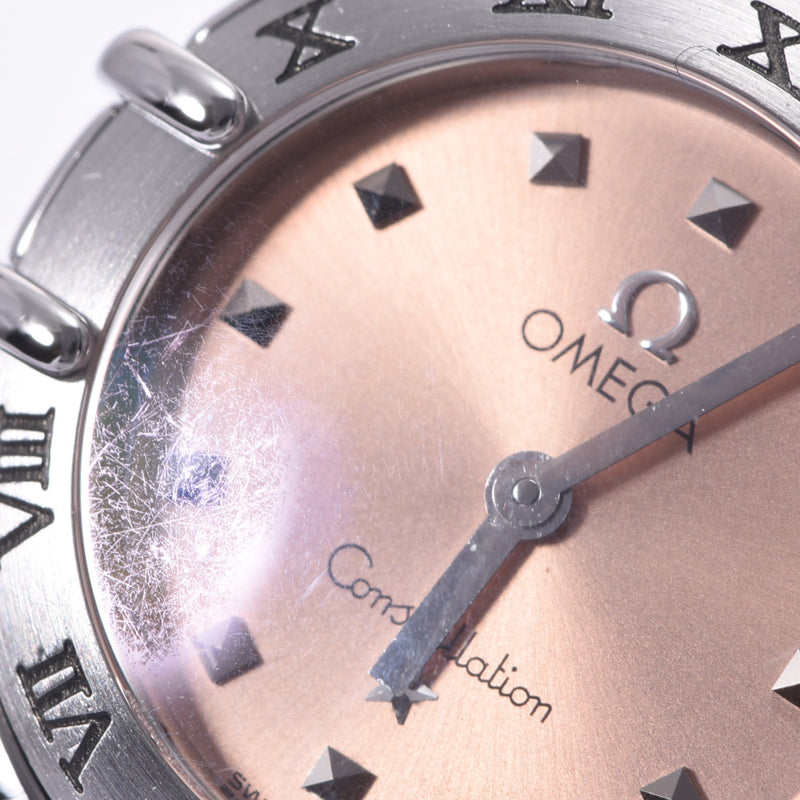 Omega Omega星座1561.61女士SS Watch Quartz Pink Dial A等级使用Ginzo