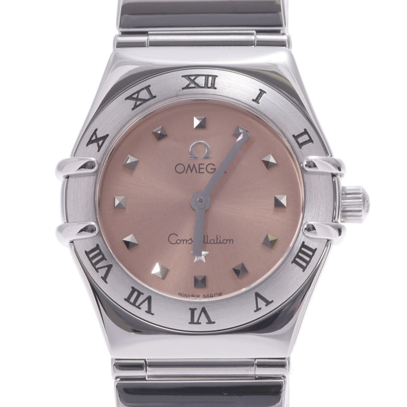 Omega Omega星座1561.61女士SS Watch Quartz Pink Dial A等级使用Ginzo