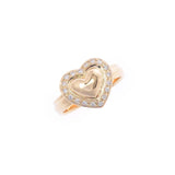 Yves Saint Laurent Ivsan Laurent Heart Motif Diamond 0.18ct 11女士K18YG环 /环A级使用Ginzo