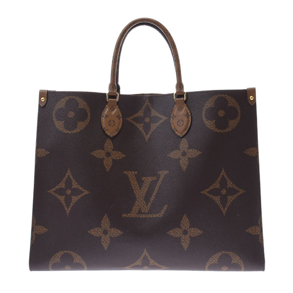 LOUIS VUITTON ルイヴィトン モノグラム リバース オンザゴー GM ブラウン M45320 ユニセックス モノグラムキャンバス 2WAYバッグ ABランク 中古 銀蔵