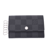 LOUIS VUITTON Louis Vuitton Damier Graphit 6 Key Case Black/Gray N62662 Men's Damier Graphit Canvas Key Case New Used Ginzo