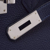 爱马仕爱马仕·伯金（Hermes Hermes Birkin）30蓝色NUY银支d（2019年左右）女士多哥手提包A级使用Ginzo