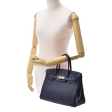 爱马仕爱马仕·伯金（Hermes Hermes Birkin）30蓝色NUY银支d（2019年左右）女士多哥手提包A级使用Ginzo