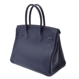 爱马仕爱马仕·伯金（Hermes Hermes Birkin）30蓝色NUY银支d（2019年左右）女士多哥手提包A级使用Ginzo