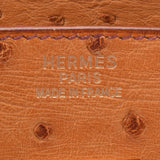 爱马仕爱马仕（Hermes Hermes）伯金（Hermes Hermes Birkin）35栗子金支架□D雕刻（2000年左右）男女鸵鸟手提包
