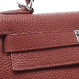 HERMES HERMES HERMES KELLY 28 INNER SEWING 2WAY BAG SIENNE银支□M雕刻（2009年左右）女士Togo手提包A级使用Ginzo