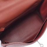 HERMES HERMES HERMES KELLY 28 INNER SEWING 2WAY BAG SIENNE银支□M雕刻（2009年左右）女士Togo手提包A级使用Ginzo