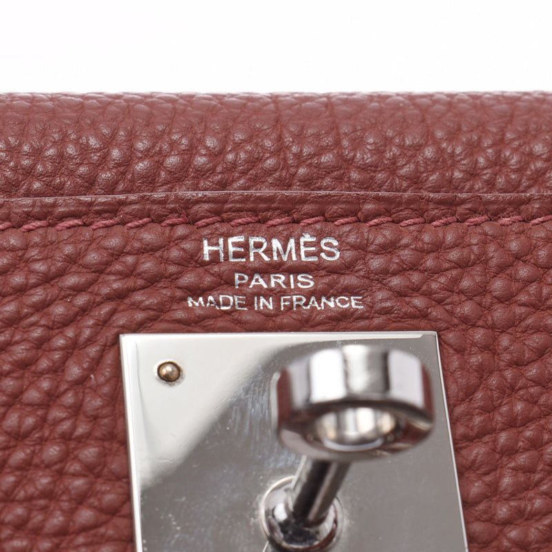 HERMES HERMES HERMES KELLY 28 INNER SEWING 2WAY BAG SIENNE银支□M雕刻（2009年左右）女士Togo手提包A级使用Ginzo