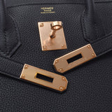 HERMES Hermes Birkin 30 Black Rose Gold Bracket Y engraved (around 2020) Ladies Togo Handbag Unused Ginzo