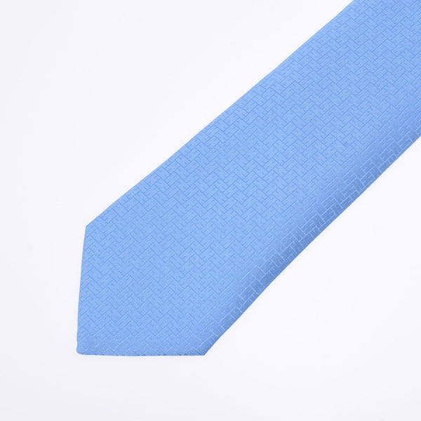 HERMES Hermes H pattern light blue men's silk 100 % tie A rank used Ginzo