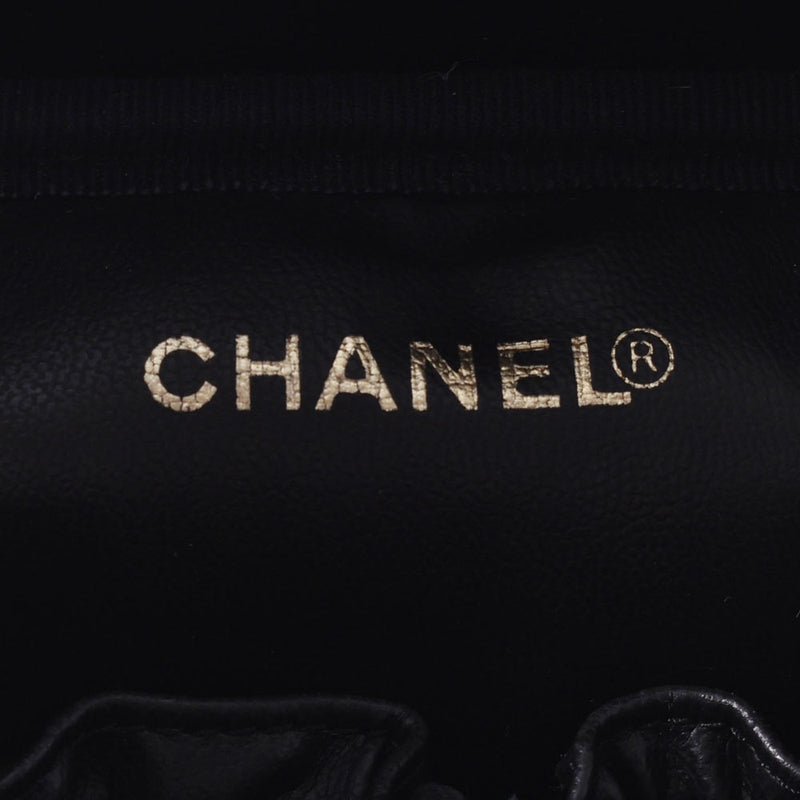 CHANEL Chanel vertical Vanity Black Gold Bracket Ladies Caviar Skin Handbag A Rank used Ginzo