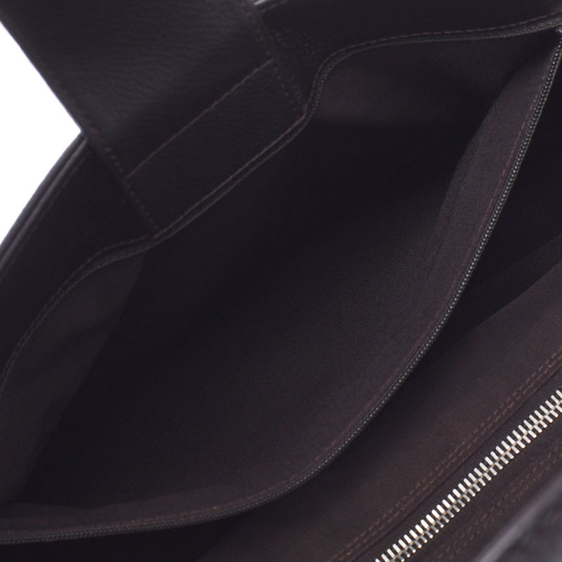 CHANEL Chanel Executive Tote Dark Brown Silver Bracket Ladies Calf Tote Bag A Rank used Ginzo