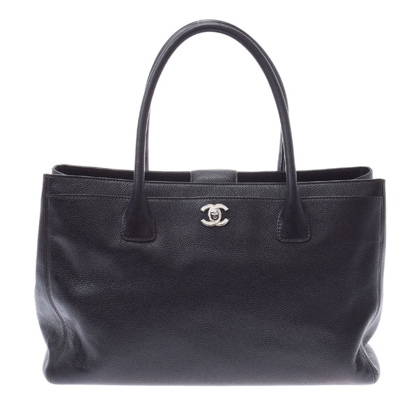 CHANEL Chanel Executive Tote Dark Brown Silver Bracket Ladies Calf Tote Bag A Rank used Ginzo