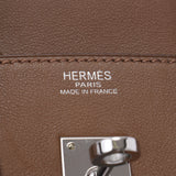 爱马仕爱马仕（Hermes Hermes）伯金（Hermes Hermes Birkin）25 alzan银色支架□M雕刻（2009年左右）女士语音改进手提包，等级二手Ginzo