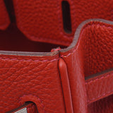 HERMES エルメス バーキン 25 ルージュカザック(赤) シルバー金具 □P刻印(2012年頃) レディース トゴ ハンドバッグ Aランク 中古 銀蔵