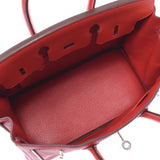 HERMES エルメス バーキン 25 ルージュカザック(赤) シルバー金具 □P刻印(2012年頃) レディース トゴ ハンドバッグ Aランク 中古 銀蔵