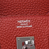 HERMES エルメス バーキン 25 ルージュカザック(赤) シルバー金具 □P刻印(2012年頃) レディース トゴ ハンドバッグ Aランク 中古 銀蔵