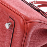 HERMES エルメス バーキン 25 ルージュカザック(赤) シルバー金具 □P刻印(2012年頃) レディース トゴ ハンドバッグ Aランク 中古 銀蔵