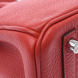 HERMES エルメス バーキン 25 ルージュカザック(赤) シルバー金具 □P刻印(2012年頃) レディース トゴ ハンドバッグ Aランク 中古 銀蔵
