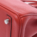 HERMES エルメス バーキン 25 ルージュカザック(赤) シルバー金具 □P刻印(2012年頃) レディース トゴ ハンドバッグ Aランク 中古 銀蔵