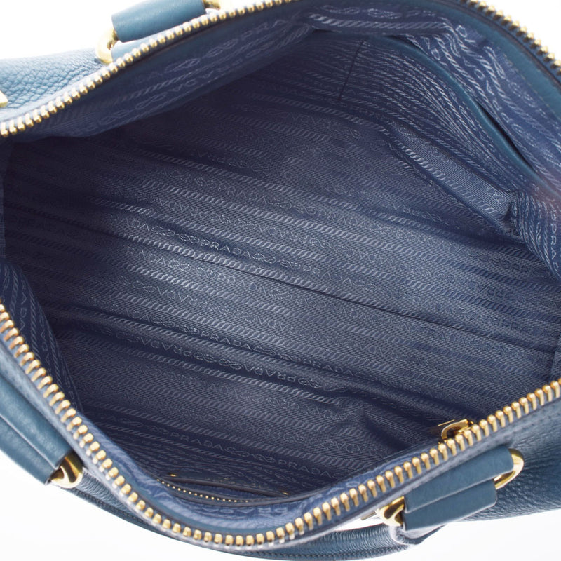 PRADA Prada 2WAY Blue BL0805 Ladies Calf Handbag B Rank used Ginzo