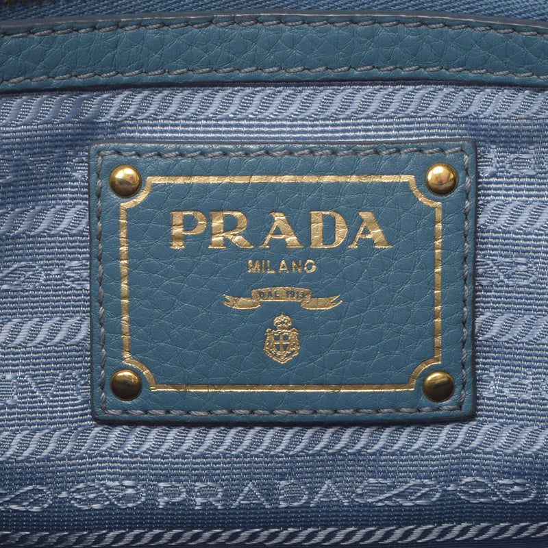 PRADA プラダ 2WAY 青 BL0805 レディース カーフ ハンドバッグ Bランク 中古 銀蔵