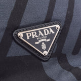 PRADA プラダ 2WAY 幾何学模様 グレー/黒 B2052A レディース キャンバス レザー ハンドバッグ ABランク 中古 銀蔵