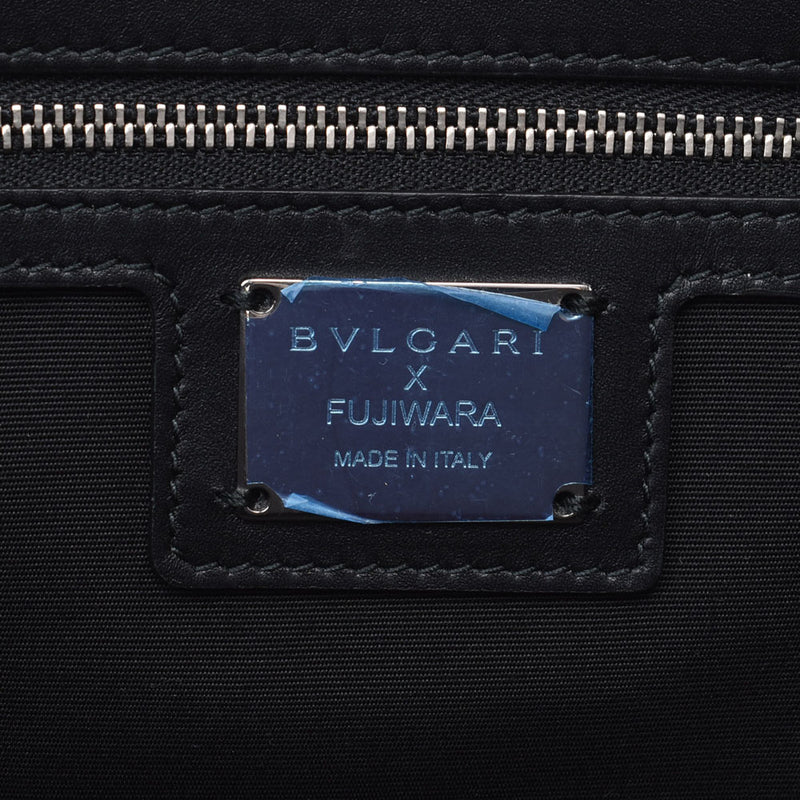 BVLGARI Bvlgari 2WAY Tote Fragment Fujiwara Hiroshikorabo Black 288555 Unisex Calf Handbag A Rank used Ginzo