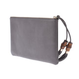 GUCCI グッチ バンブー タッセル アウトレット グレー 449652 ユニセックス カーフ クラッチバッグ Aランク 中古 銀蔵