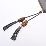 GUCCI グッチ バンブー タッセル アウトレット グレー 449652 ユニセックス カーフ クラッチバッグ Aランク 中古 銀蔵