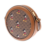 GUCCI グッチ ミッキーコラボ ラウンドフォルム ブラウン アンティーク調ゴールド金具 603938 レディース PVC カーフ ショルダーバッグ Aランク 中古 銀蔵