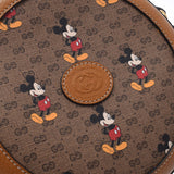 GUCCI グッチ ミッキーコラボ ラウンドフォルム ブラウン アンティーク調ゴールド金具 603938 レディース PVC カーフ ショルダーバッグ Aランク 中古 銀蔵