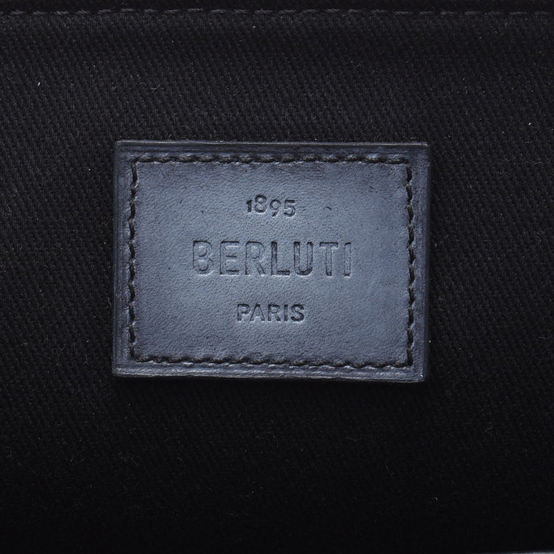 Berluti Berlutti Caligraphy黑色/海军男士PVC/Curf离合器袋乘坐Ginzo