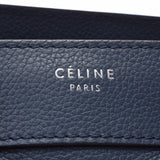 CELINE セリーヌ ラゲージ マイクロショッパー 紺 レディース カーフ ハンドバッグ ABランク 中古 銀蔵